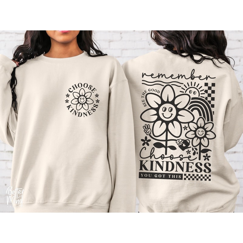 Choose Kindness SVG PNG, Self love svg, front pocket svg, Inspirational svg, Kindness tshirt svg, boho svg, svg cut files for Cricut - 1.jpg