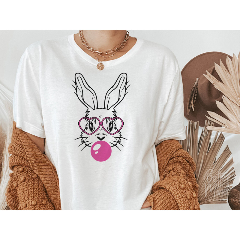 Cute Bunny Rabbit With Bandana Glasses Svg, Rabbit Bandana Svg, Bubblegum Svg, Easter Day Svg, Easter Svg, Bunny With Heart Glasses Svg - 3.jpg