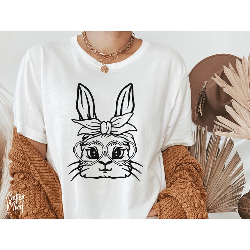 Cute bunny with glasses SVG PNG PDF, Bunny bandana svg, Heart glasses svg, Easter svg, Bunny Face svg, Bunny bandana Bundle - 5.jpg