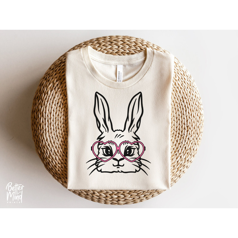 Cute bunny with glasses SVG PNG PDF, Bunny bandana svg, Heart glasses svg, Easter svg, Bunny Face svg, Bunny bandana Bundle - 6.jpg