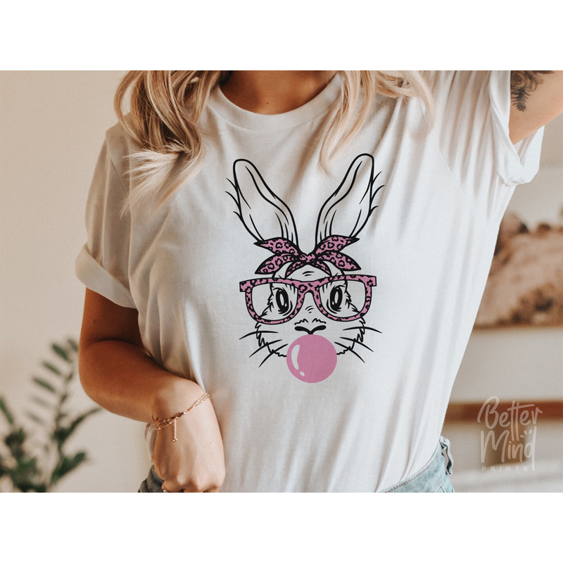 Cute bunny with glasses svg, Bow svg, Easter svg, Bunny svg, Easter bunny svg, Christian svg, Bunny bandana svg, Jesus svg, Religion svg - 1.jpg
