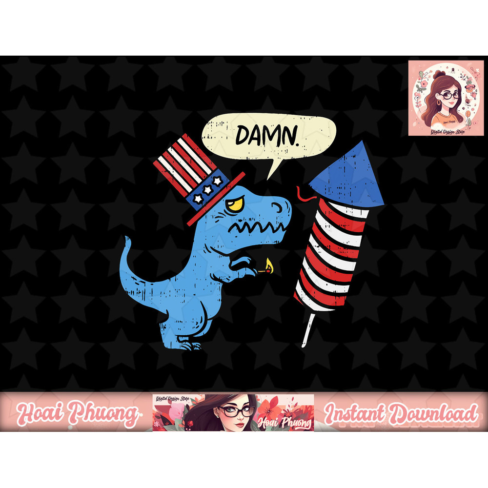 Damn TRex Short Hands Firecracker Funny Firework 4th Of July png, instant download.jpg