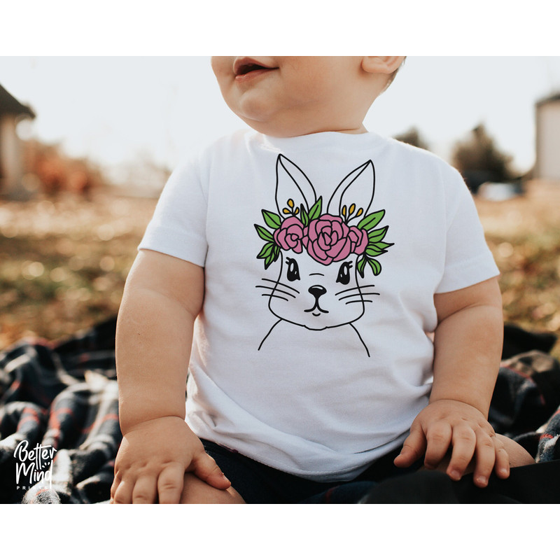 Floral Bunny SVG, Easter Bunny SVG, Happy Easter svg, Rabbit Svg Cut file, Flower Bunny Svg, Spring Svg, Bunny Face svg, Flower Crown svg - 4.jpg