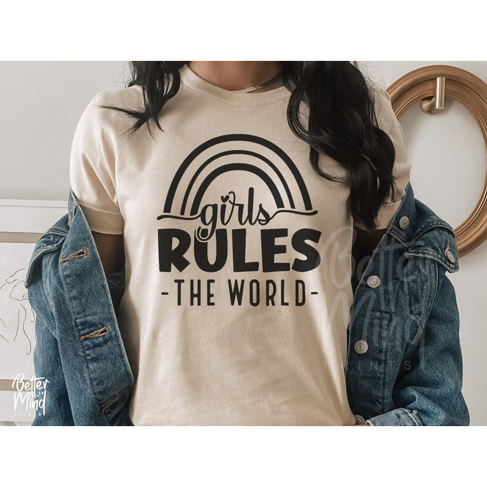 Girls Rule The World SVG PNG, Girl Power Svg, Empowering Svg, Womens Empowerment Svg, Girl Boss Svg Files for Cricut, Silhouette Svg, Dxf - 1.jpg