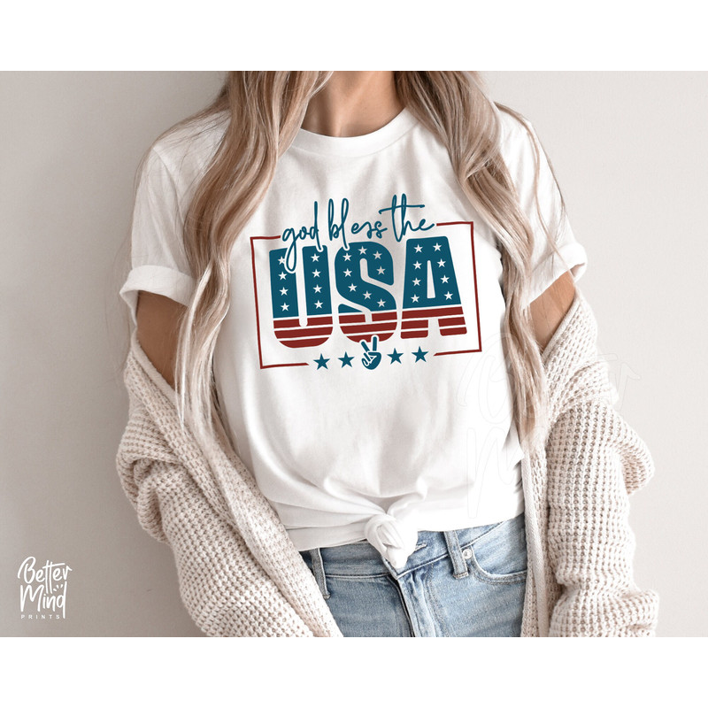 God Bless Usa SVG PNG, 4th of July SVG, Fourth of July Svg, Independence Day Svg, Patriotic Svg, Memorial Day Svg, Freedom svg, Cut files - 4.jpg