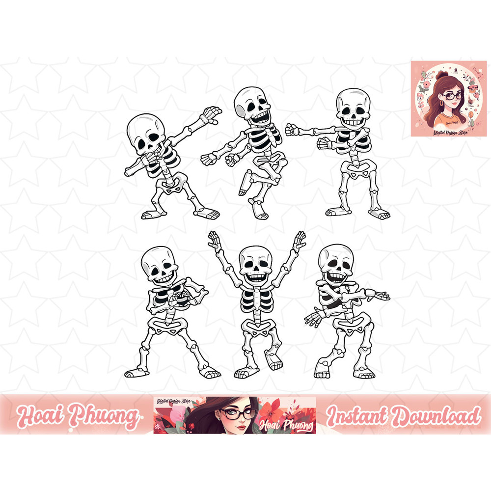 Dancing Skeletons Dance Challenge Boys Girl Kids Halloween png, instant download.jpg