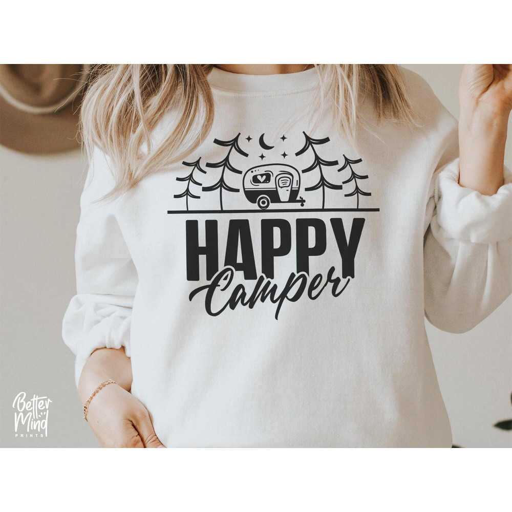 Happy Camper SVG PNG, Adventure Svg, Camping Life Svg, Camp life svg, Vacation svg, Camping Shirt Svg, Campfire svg, Png Dxf Cricut - 1.jpg