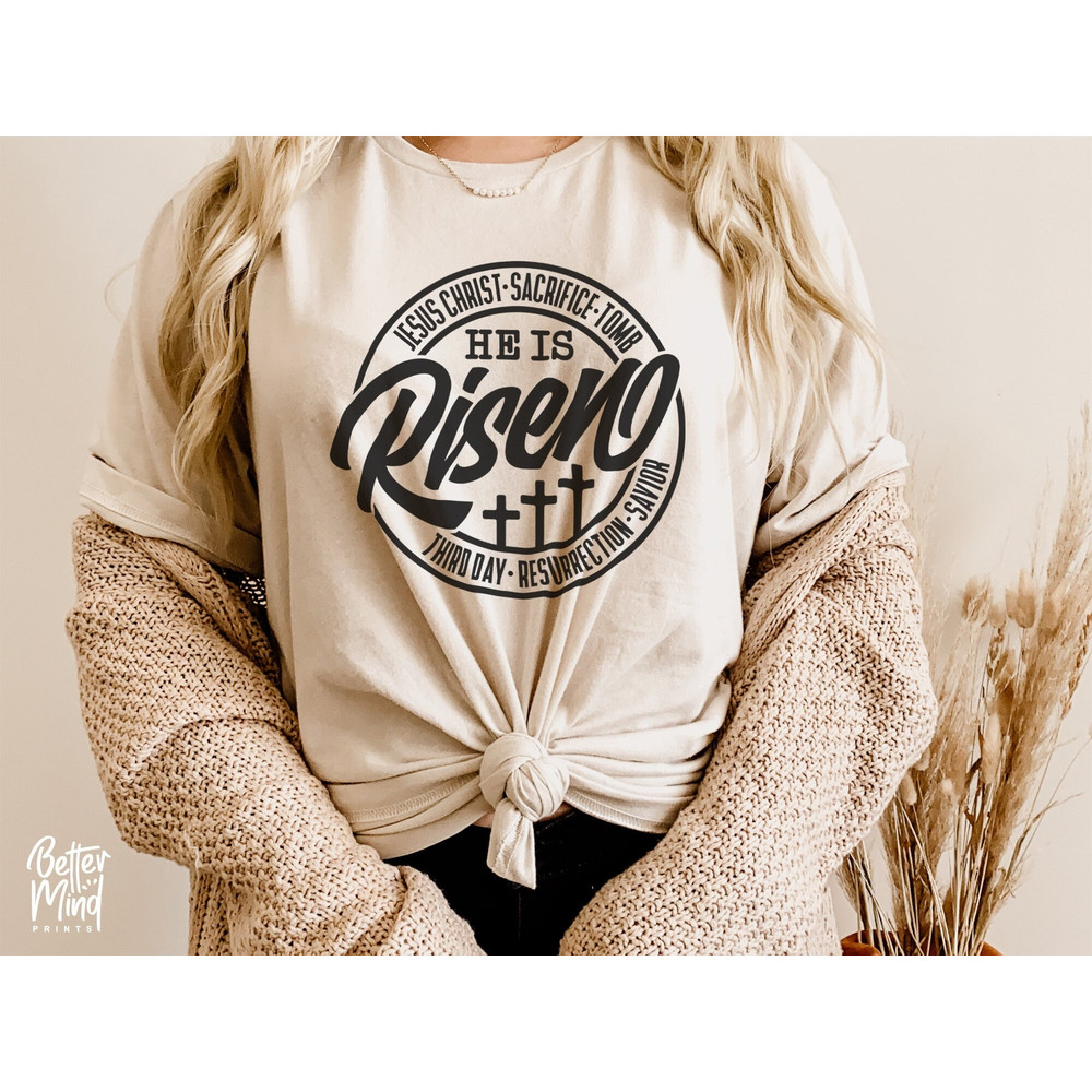 He is Risen Easter Svg, He is Risen SVG PNG, Easter Cross Svg, Easter Svg, Jesus Svg, Bible Verse Svg, Religious Svg, Christian Svg - 1.jpg
