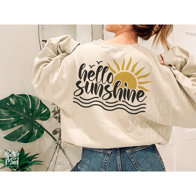 Hello Sunshine SVG PNG, Summer Vacation Svg, Sun svg, Spring svg, Hello svg, Beach Vibes Svg, Cut File for Cricut, Silhouette - 1.jpg