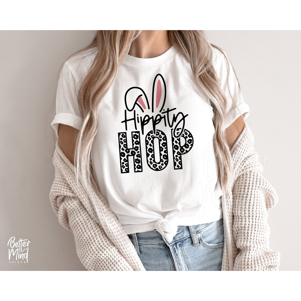 Hippity Hop SVG PNG PDF, Happy Easter Svg, Funny Kids Easter Svg, Easter Shirt Svg, Easter Svg, Easter Bunny Svg, Leopard Print Cut File - 1.jpg