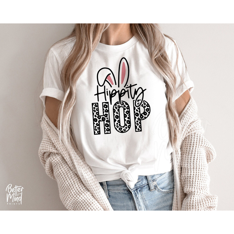 Hippity Hop SVG PNG PDF, Happy Easter Svg, Funny Kids Easter Svg, Easter Shirt Svg, Easter Svg, Easter Bunny Svg, Leopard Print Cut File - 1.jpg