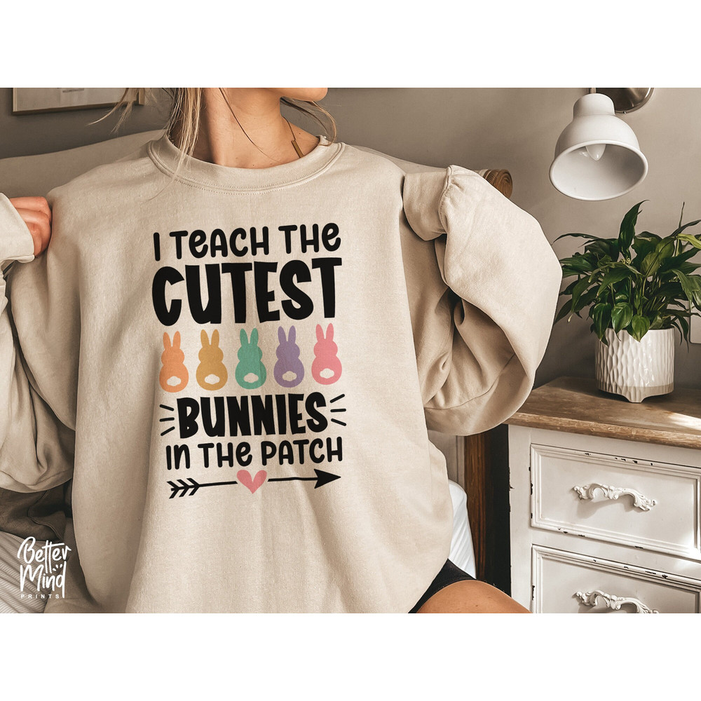 I Teach The Cutest Clovers In The Patch SVG, Teacher Easter svg, Easter Cut Files, Teacher Bunny svg, Teacher Easter Shirt Design - 2.jpg