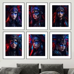 digital art, set of 6 prints, wall decor, posters, living room art, contemporary minimalist watercolor digital download/