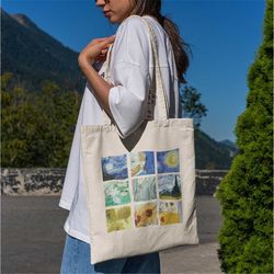 van gogh collage tote bag -aesthetic tote bag,artsy tote bag,art tote bag,aesthetic tote,van gogh tote,van gogh tote bag