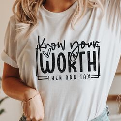 know your worth svg png pdf - self love, motivational, and inspirational quote for me