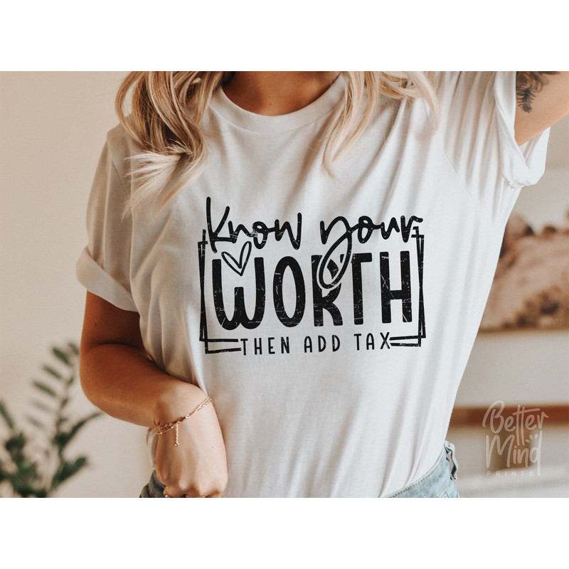 Know Your Worth SVG PNG PDF - Self Love, Motivational, and Inspirational Quote for Mental Health Svg - 1.jpg