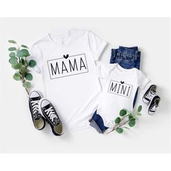 mama mini shirts, mom and me shirt, matching mommy and daughter outfits, custom matching mom shirts