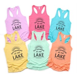 day drinking at the lake tank top, girls trip 2023 tank, girls vacation tank top, girls trip shirt, girls holiday racerb