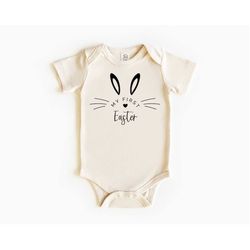 my first easter baby bodysuit, cute spring bodysuit, easter toddler shirt, naturel color easter baby clothing