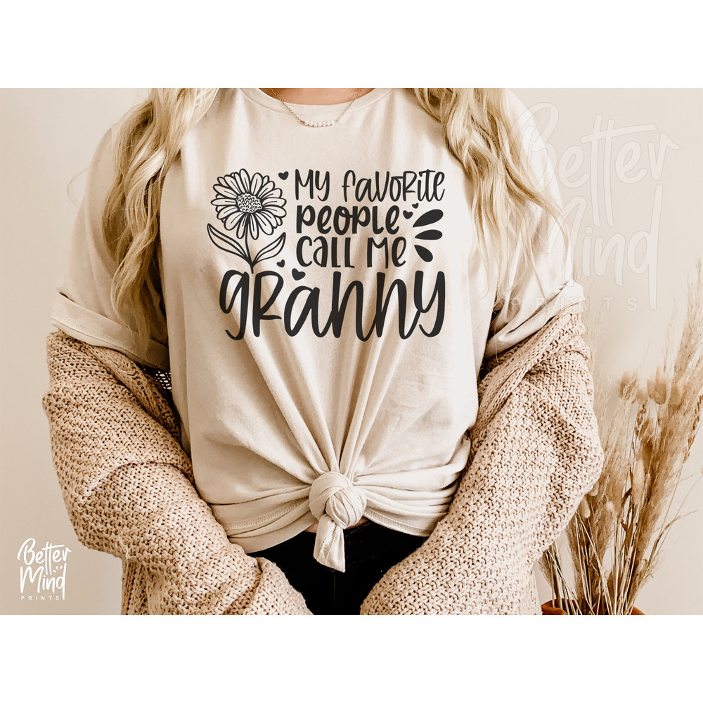 My Favorite People Call Me Granny SVG PNG PDF, Granny Svg Design, Granny Sublimation Shirt - Sunflower Digital Download - 3.jpg
