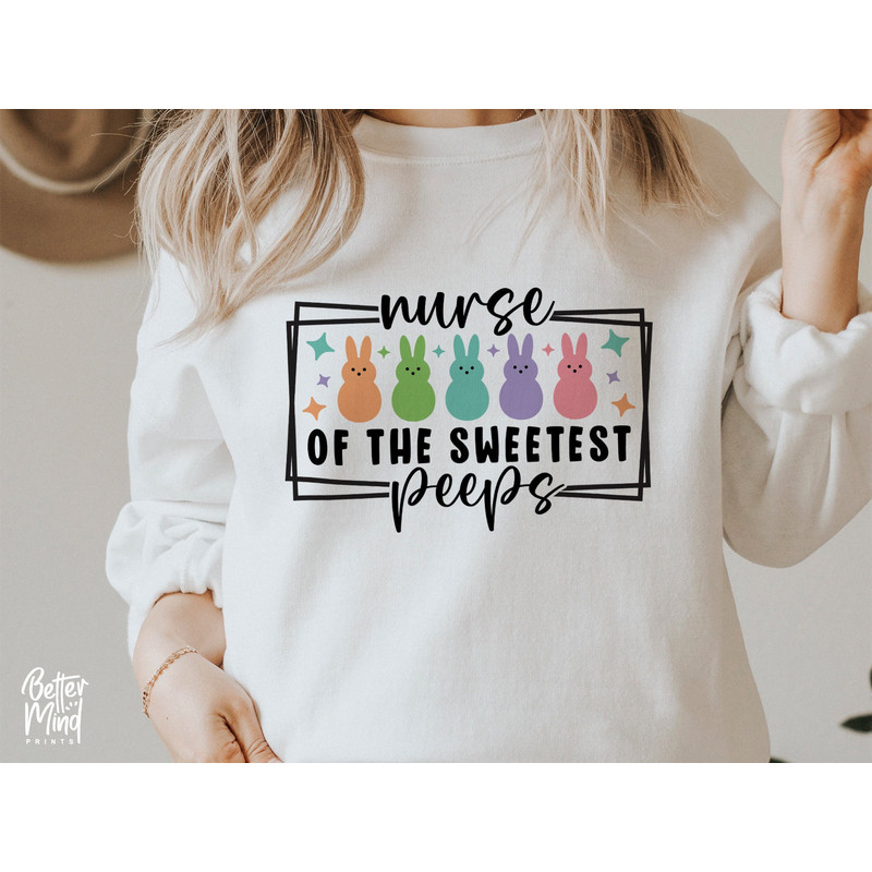 Nurse Of The Sweetest Peeps SVG PNG PDF, Nurse Easter Svg, Nurse Easter Vibes, Peeps Svg, Funny Easter's Day Svg Png, Healthcare Worker Svg - 1.jpg