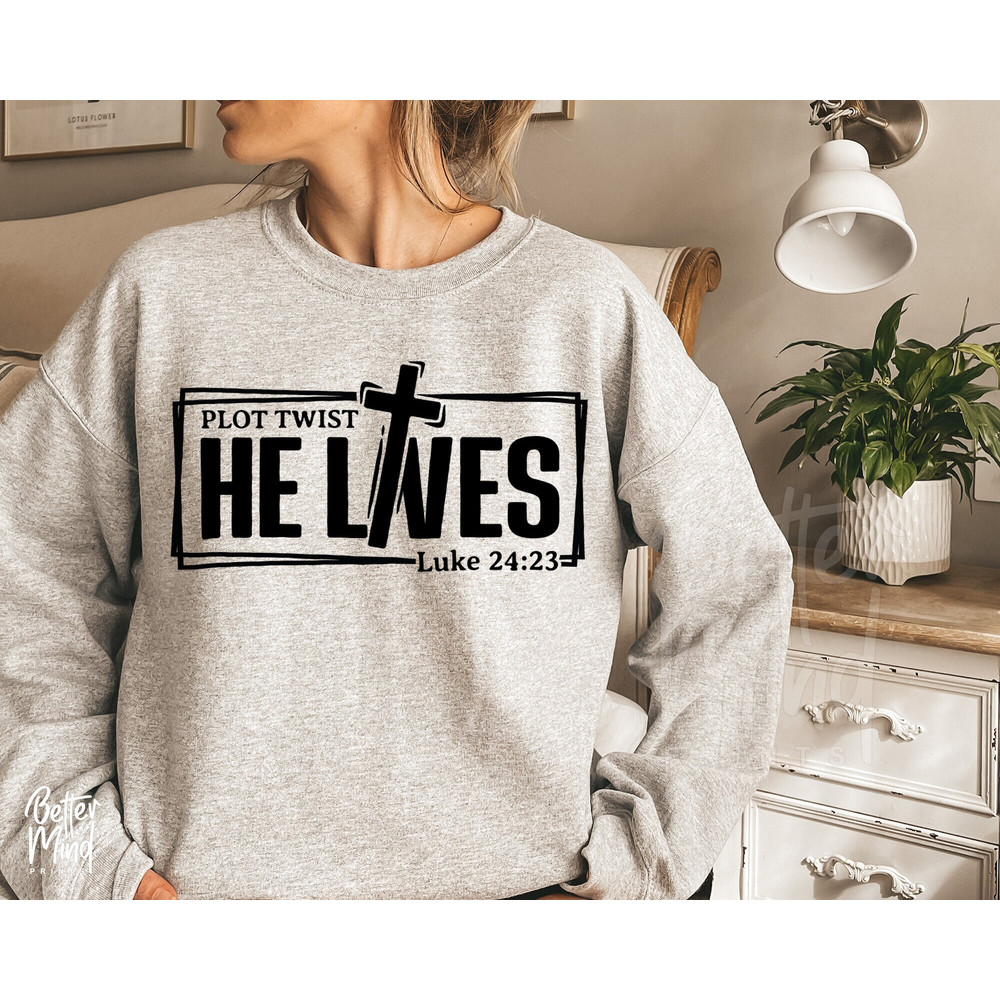 Plot Twist He Lives SVG PNG, Bible Verse Svg, Easter Svg, Religious Svg, He is Risen Easter Svg, Jesus Svg, Christian Svg, Easter Shirt SVG - 1.jpg