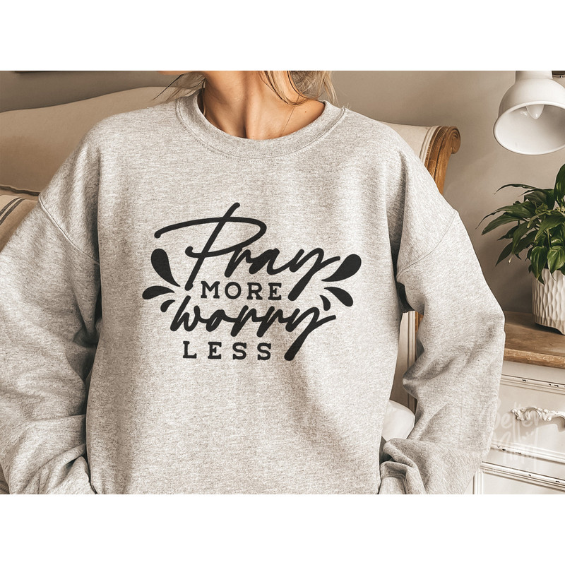 Pray more worry less SVG PNG PDF, Christian svg, Religious svg, Bible Verse svg, Blessed svg, Jesus Svg, Faith svg, Cut Files for Cricut - 2.jpg