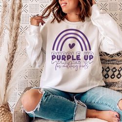 purple up for military kids rainbow military child month png, military kids awareness