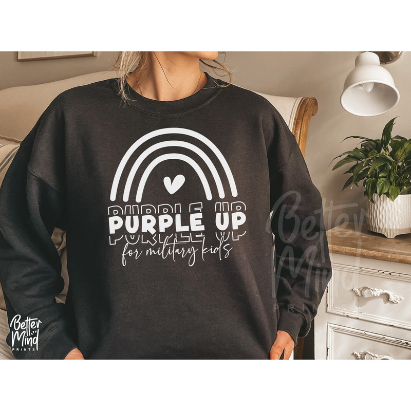 Purple Up For Military Kids Rainbow Military child Month PNG, Military Kids Awareness Month, Military Kids PNG, Sublimation Design Downloads - 2.jpg