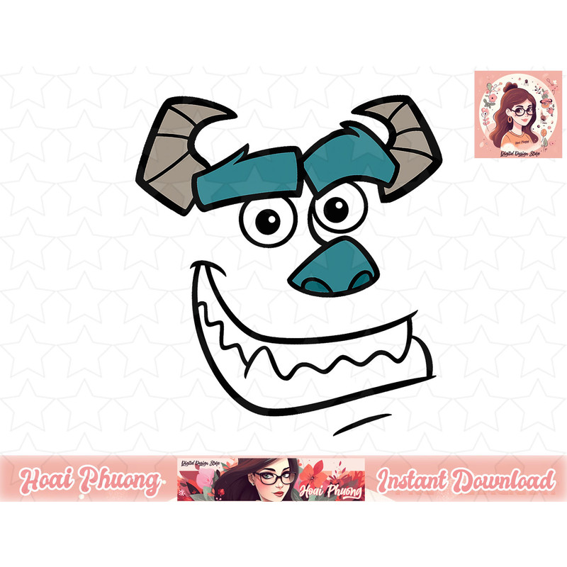 Disney Monsters Inc. Sulley Face Halloween png, instant download.jpg
