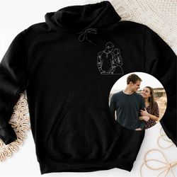 Custom Portrait Photo Hoodie, Personalized Family Shirt, Valentines Day Custom Shirt, Valentine Gift For Lover, Couple M