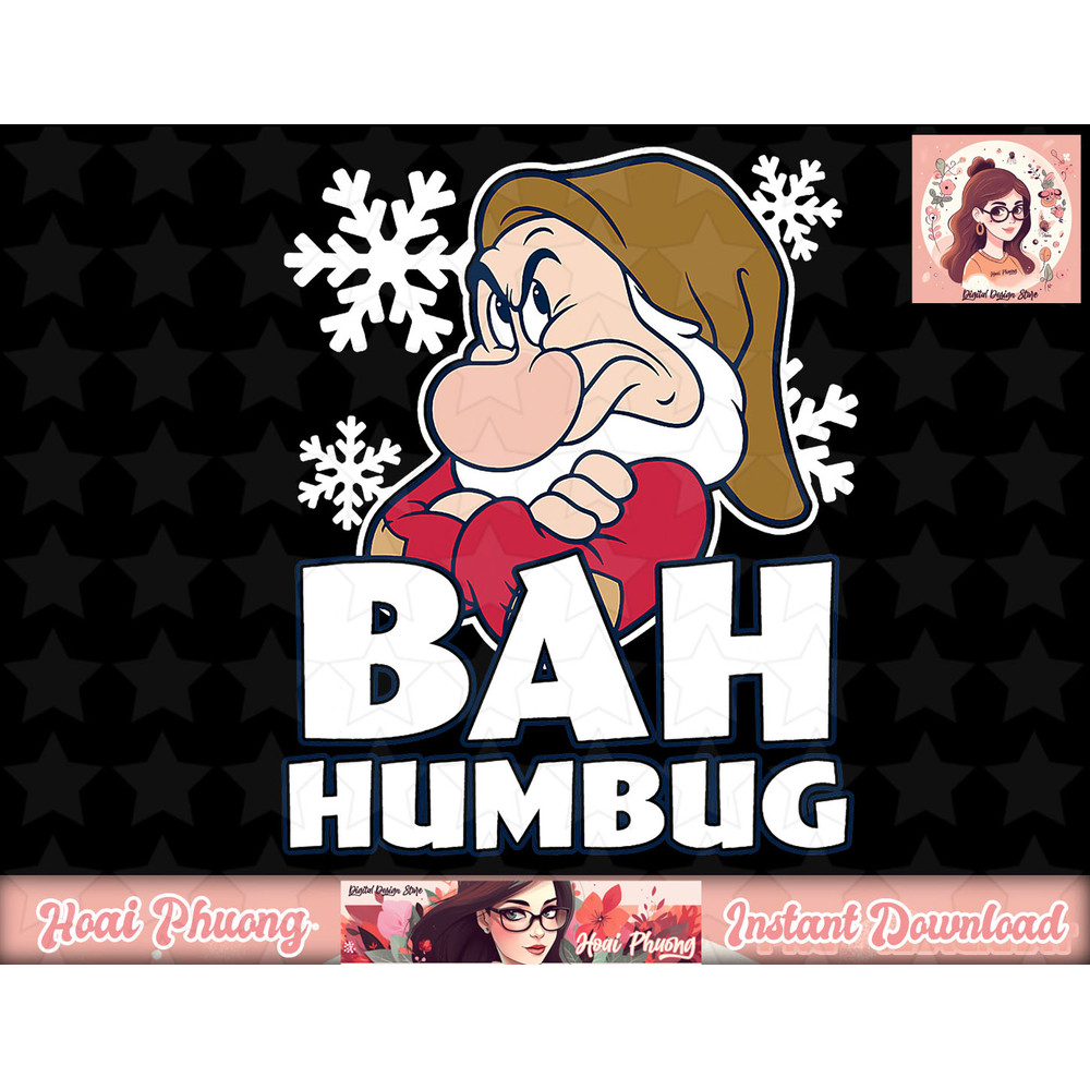 Disney Snow White & the Seven Dwarfs Christmas Grumpy Humbug png, instant download.jpg