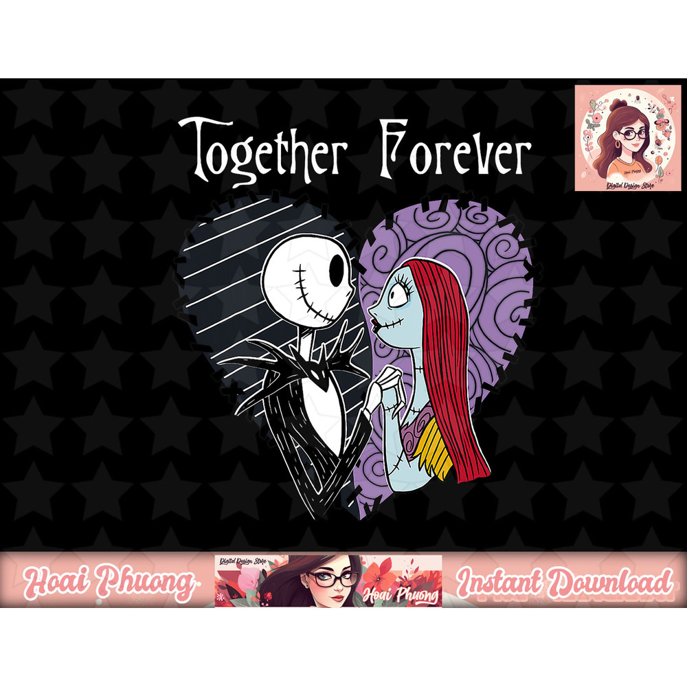 Disney The Nightmare Before Christmas Jack & Sally Together png, instant download.jpg