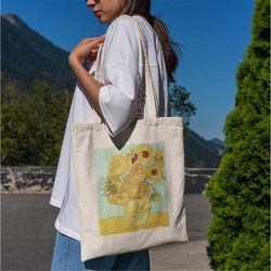 van gogh sunflowers tote bag -aesthetic tote bag,artsy tote bag,art tote bag,aesthetic tote,van gogh tote,van gogh tote