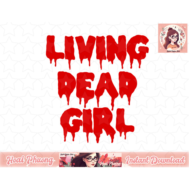 Dripping Blood Halloween Zombie Movie Living Dead Girl png, instant download.jpg
