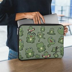 frogs doodle laptop sleeve -laptop case macbook air,macbook air case,macbook case,macbook pro case,frog lover gifts,frog