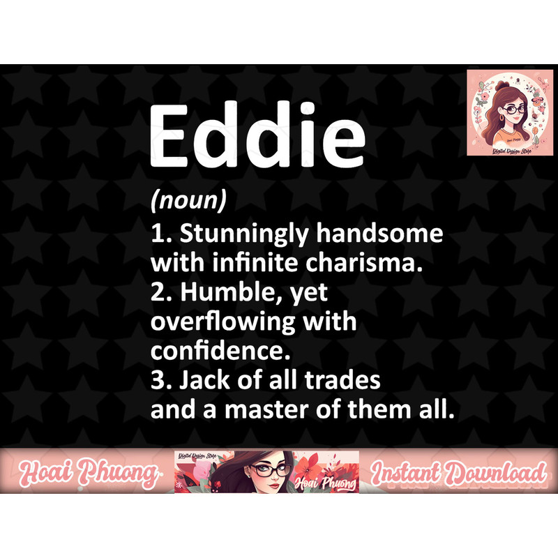 EDDIE Definition Personalized Name Funny Birthday Gift Idea png, instant download.jpg