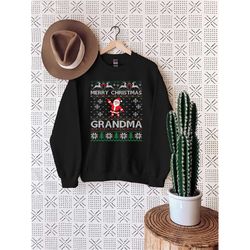 christmas grandma sweatshirt, xmas nana shirt, best grandma gifts, grandma claus sweater, mother's day shirt