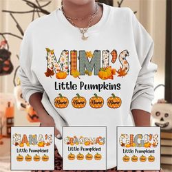 personalized grandma shirt, mimi's little pumpkins fall sweatshirt, custom nickname grandma nana mimi shirt, autumn gran