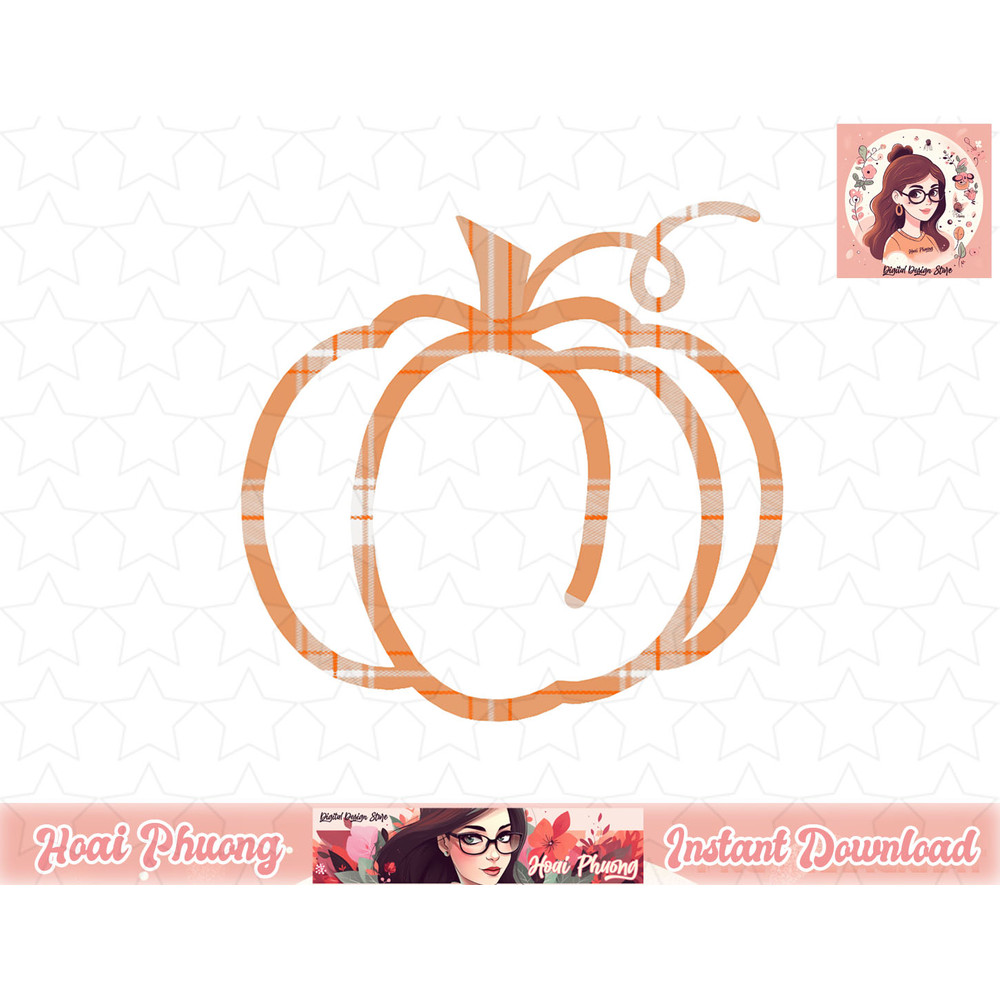 Fall Pumpkin Cute Thanksgiving Autumn Buffalo Plaid Pumpkin png, instant download.jpg