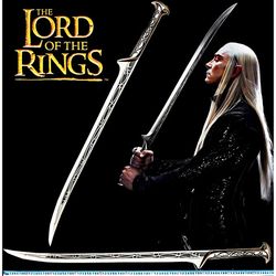the elven king's treasure: thranduil's legendary hobbit sword and wall plaque combo