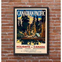 vintage 1926 canadian pacific poster-wall prints aesthetic,vintage travel poster,vintage posters,office wall art,vintage