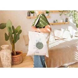 Sage Green Tote Bag-aesthetic tote bag,floral tote,floral tote bag,flower tote bag,woman line art tote bag,aesthetic can