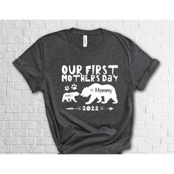our first mother's day shirt, mothers day matching shirt, matching mommy bear and baby bear shirt, mother's day gift for