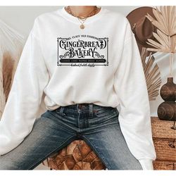 gingerbread bakery sweatshirt, vintage christmas baking sweater, rustic xmas sweat, christmas baking co crew clothing