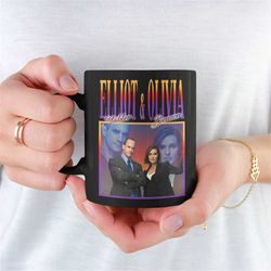 retro elliot stabler olivia benson mug -law and order coffee mug,law and order mug,law order,olivia benson mug,elliot ol