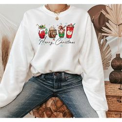 christmas coffee sweatshirt, snowman sweater, coffee lover gift, christmas crewneck, christmas drink sweat
