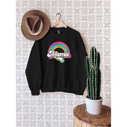 boho rainbow sweat, mama sweatshirt, mom life sweat, retro mom hoodie, cool mom sweatshirt, mom birthday gift