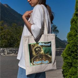 life is soup i am fork raccoon meme tote bag -funny tote bag,possum bag,raccoon tote bag,raccoon bag,mentally sick,oposs