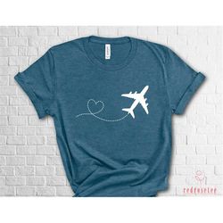 airplane heart shirt, travel lover tshirt, travel shirt, pilot shirt, plane lover gift, traveler shirt, adventurer gift,